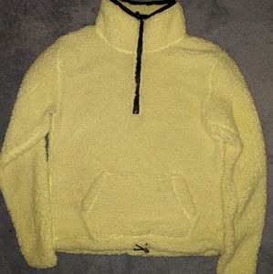 Neon Yellow Fuzzy Adjustable Coat